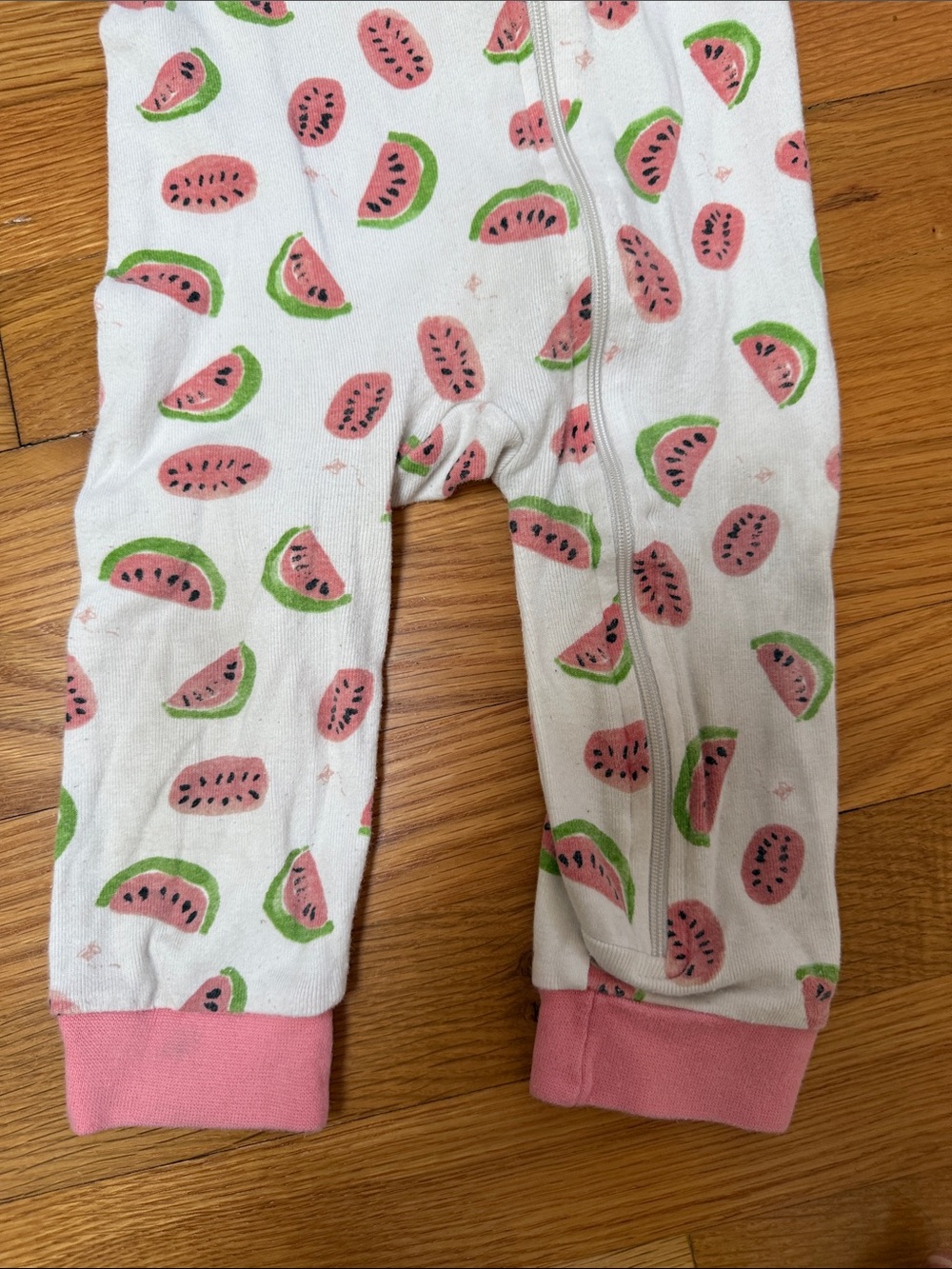 Burt's Bees Baby/Hanes, White Floral, Watermelon, Yellow, One-Piece Pajamas 18M - Picture 8 of 12